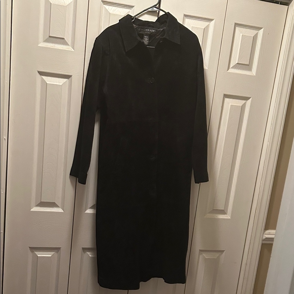 Elegant Black Long Coat Dress